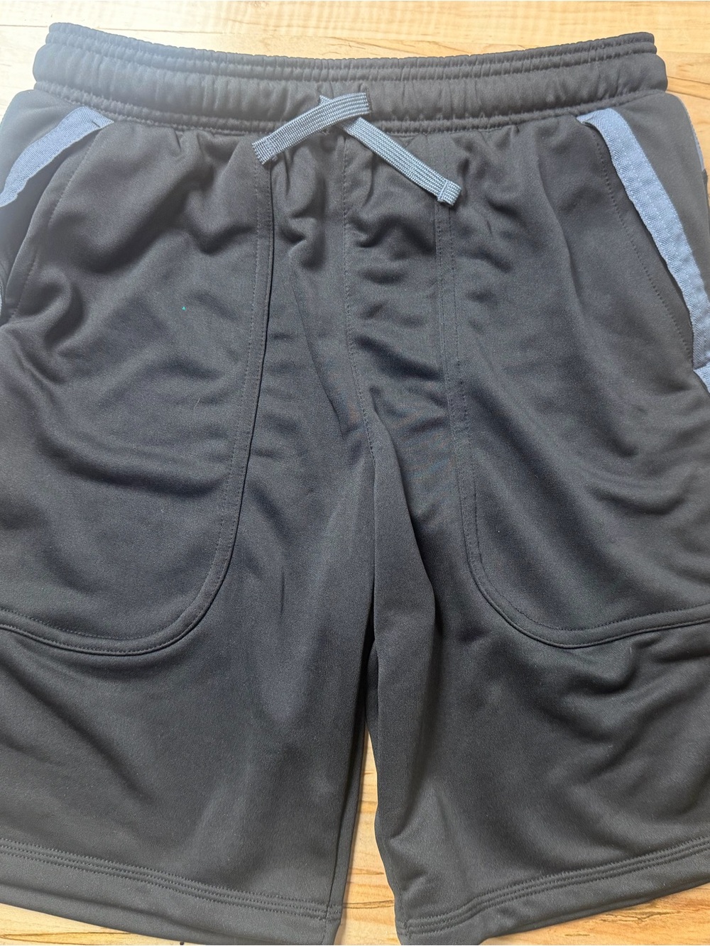 Russell Athletic Black Shorts with Blue Trim